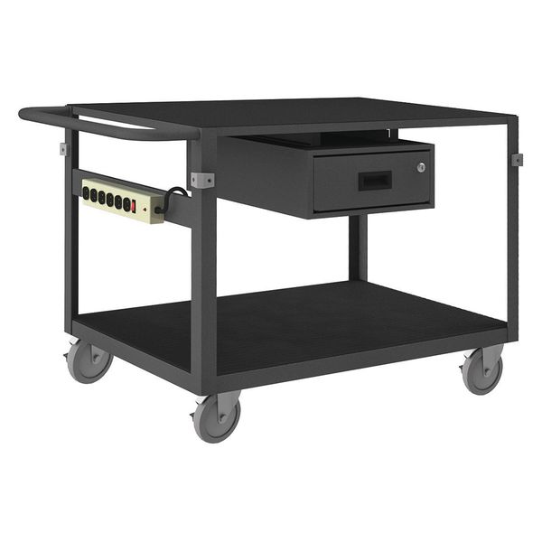 Steel Instrument Cart with Flush Metal Shelves, Flat, 2 Shelves, 1,000 lb