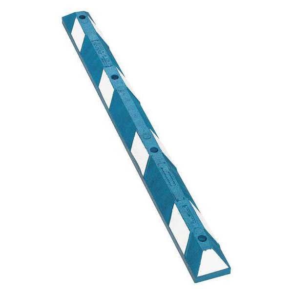Car Stop, Rubber, 4 in H, 6 ft L, 6 in W, Blue/White
