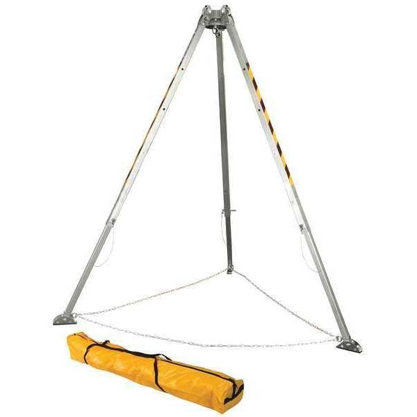 Confined Space Tripod, Aluminum, Silver