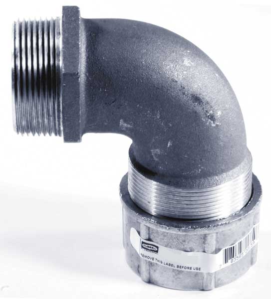 Liquid Tight Connector, 1in., 90 deg, Brown