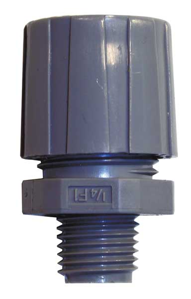 Cord Connector, 1/4 in., Straight, Gray