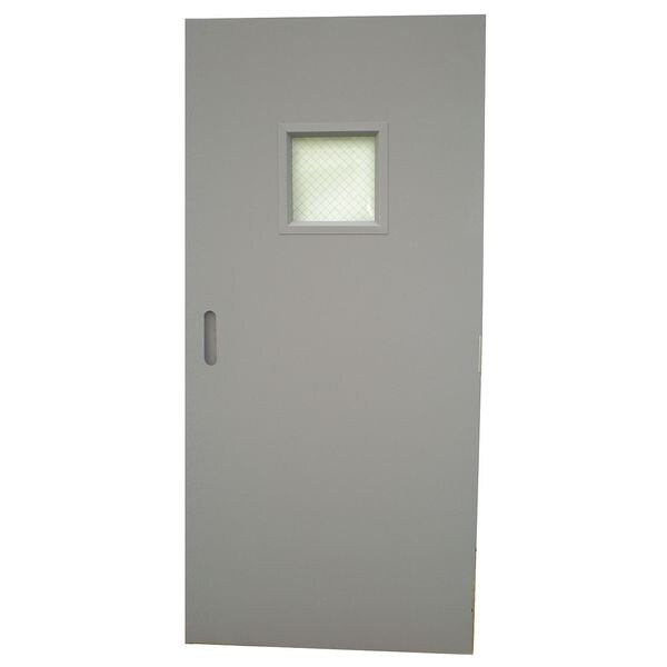 Vision Light Steel Door with Glass, 80 in H, 32 in W, 1 3/4 in Thick, 18-gauge, Type: 1