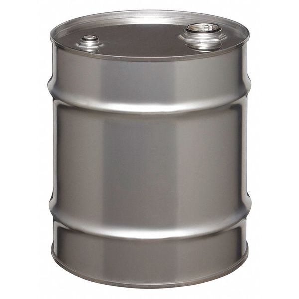 Closed Head Transport Drum, 304 Stainless Steel, 8 gal, Unlined, Silver