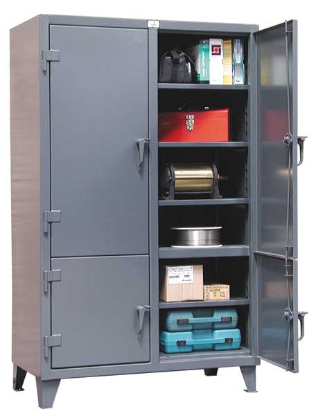 12 ga. Steel Storage Cabinet, 48 in W, 78 in H, Stationary