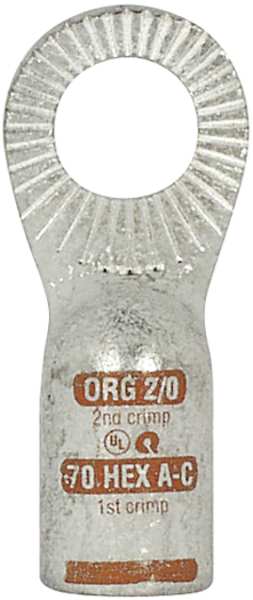 One Hole Lug Compress Connector, 2/0 AWG