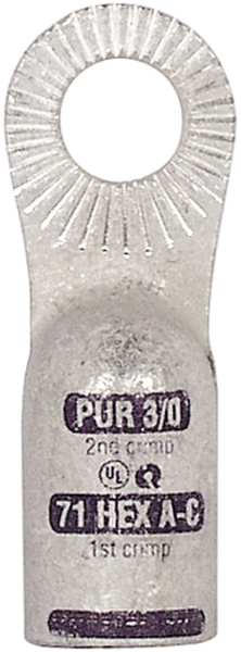 One Hole Lug Compress Connector, 3/0 AWG