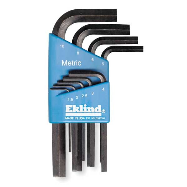 9 Piece Metric L-Shape Hex Key Set, 11509