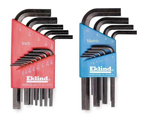 22 Piece Metric/SAE L-Shape Hex Key Set, 11122