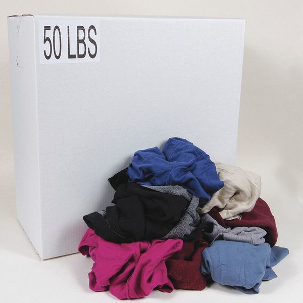 Recycled Cotton Sweatshirt Cloth Rag 50 lb. Varies Sizes, Assorted