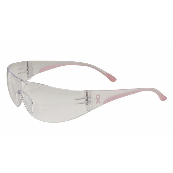 Safety Glasses, Wraparound Clear Polycarbonate Lens, Scratch-Resistant