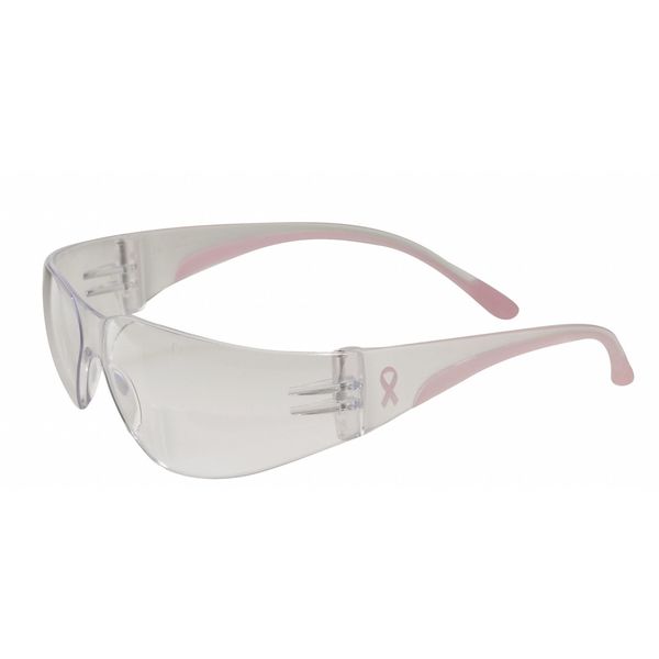 Safety Glasses, Wraparound Clear Polycarbonate Lens, Scratch-Resistant