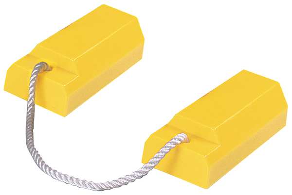 Airplane Chock, 3-1/4 In, Urethane, Ylw, PR