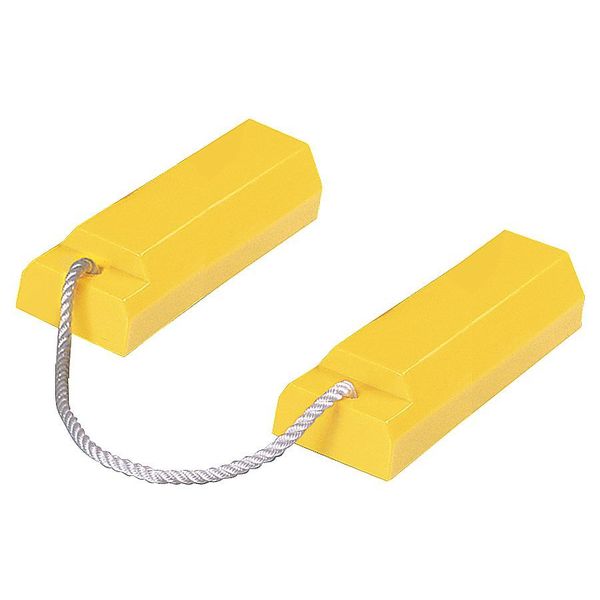 Airplane Chock, 3 In H, Urethane, Yellow, PR