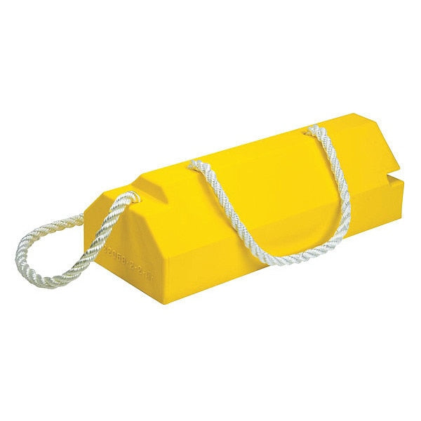 Airplane Chock, 6 In, Urethane, Ylw