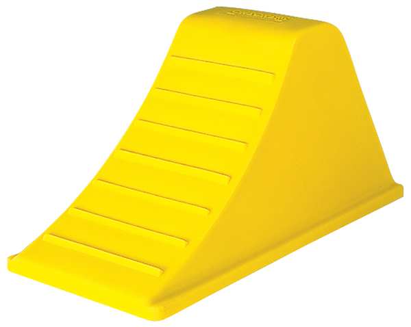 Wheel Chock, 12-1/4 In H, Urethane, Yellow