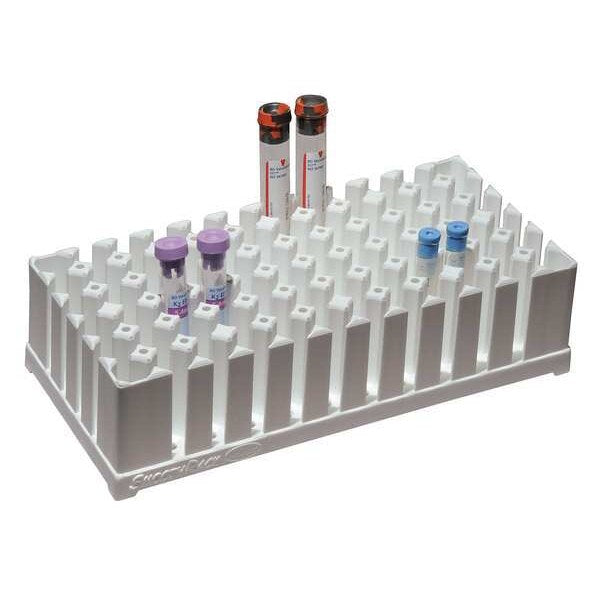 Smooth Test Tube Rack, 5x9-1/2 In, White