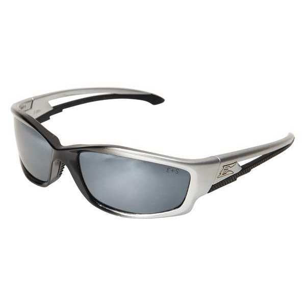 Safety Glasses, Wraparound Silver Mirror Polycarbonate Lens, Scratch-Resistant
