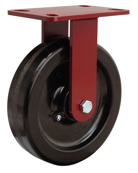 Plte Caster, Rgd, Phenolic, 8 in., 1400 lb.