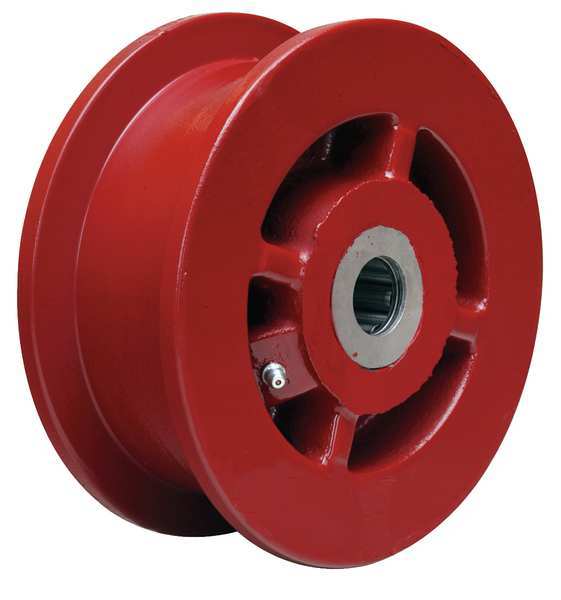Caster Wheel, Cast Irn, 6 in., 2500 lb., Red
