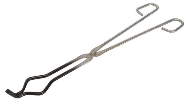 Coated Crucible Tongs, 18 In, Plated Steel