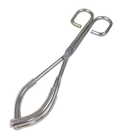 Coated Beaker Tongs, 3 Jaw, Plated Steel