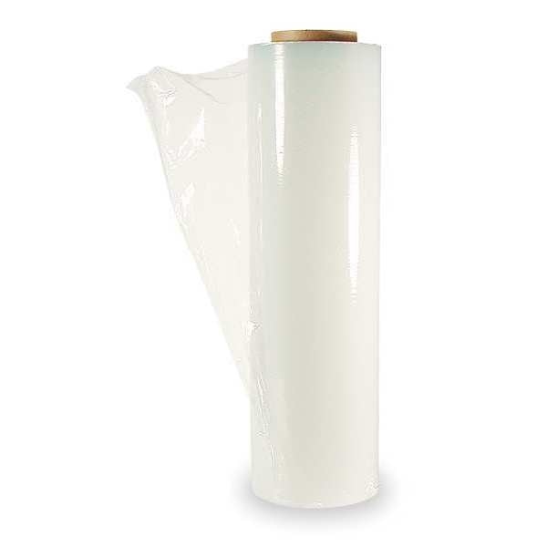 Hand Stretch Wrap, 12 in W x 1500 ft L, 80 ga, Cast Style, Clear, Standard Duty