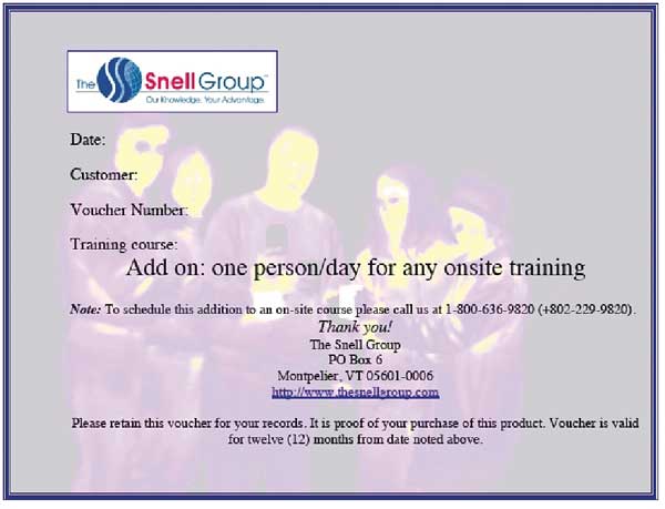 One Additional Person Day of Training
