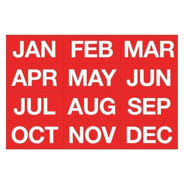 Magnetic White/Red Months of the Year