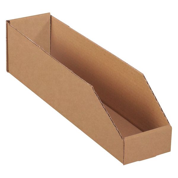 Open Top Storage Bin, Brown, 50 PK