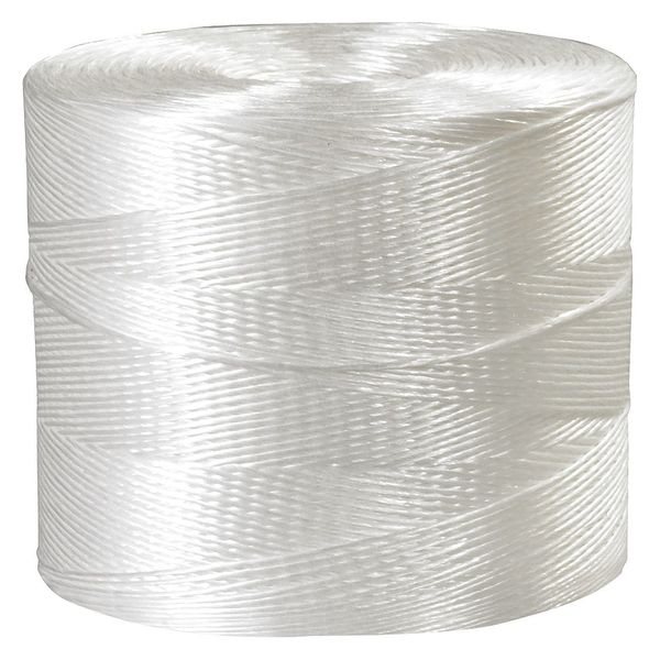 Polypropylene Tying Twine, 1-Ply, 110 lb, White, 10500'/Case