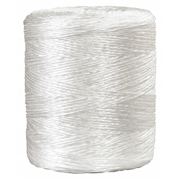Polypropylene Tying Twine, 1-Ply, 210 lb, White, 5500'/Case