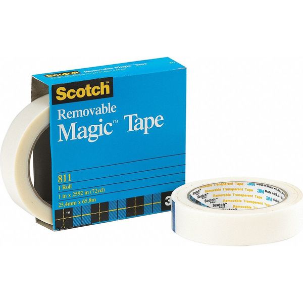 ScotchÂ® 811 Magic Tape (Removable), 2.0 Mil, 3/4