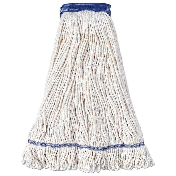 5 in Looped-End Mop Head, White, Cotton/Synthetic, PK12