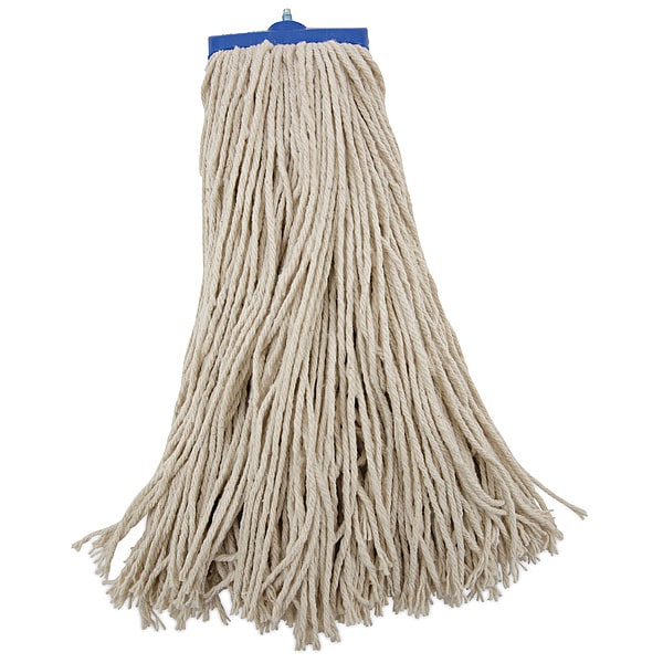 1.25 in Flat Wet Mop, Cut-End, White, Cotton, PK12