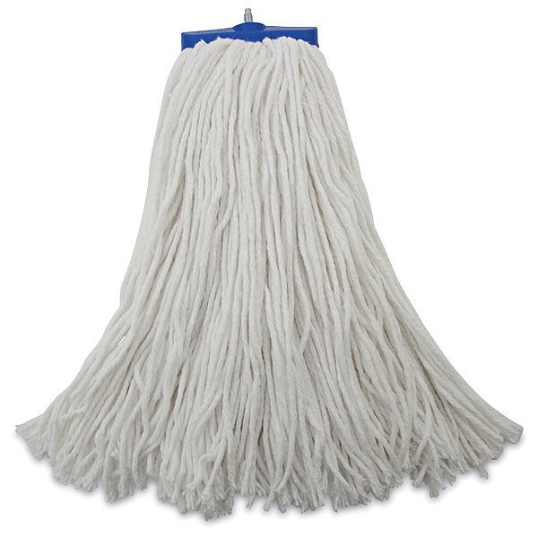1.25 in Flat Wet Mop, Cut-End, White, Rayon, PK12