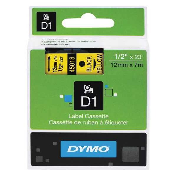 Labeling Tape, Black/Yellow, 1/2