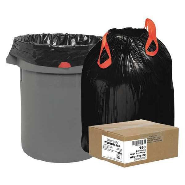 Trash Bags, HD, 33 gal., Black, PK150