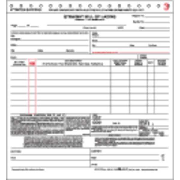 Straight Bill Of Lading Form, 3Pt, PK100