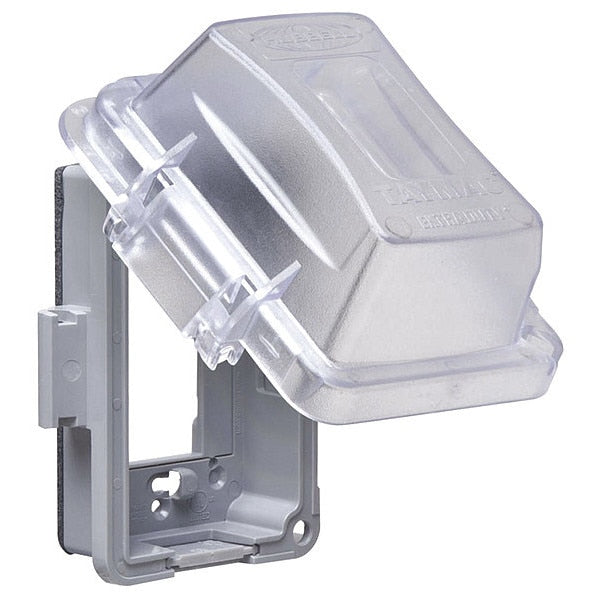 While In Use Weatherproof Cover, 1 Gang, 5-29/32 in H, 4-3/16 in W, GCFI, Polycarbonate, Clear