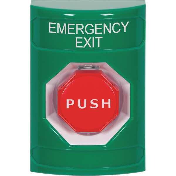 Emergency Exit Push Button, Grn, Rd Button