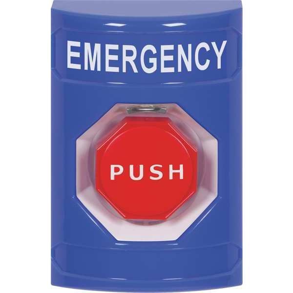 Emergency Push Button, Blue, SPDT Relay
