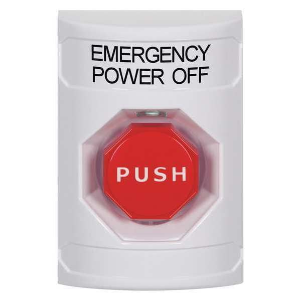 Emergency Power Off Push Button, White