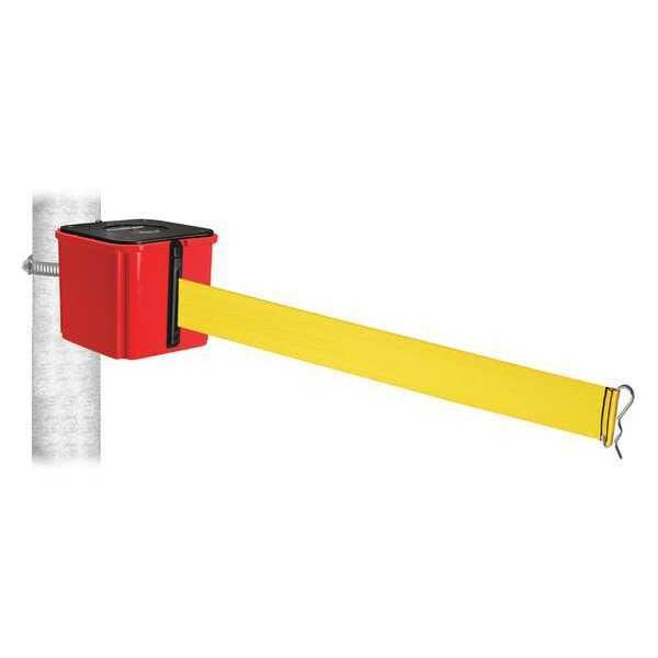 Belt Barrier, Yllw Belt, Hose Clamp Mount