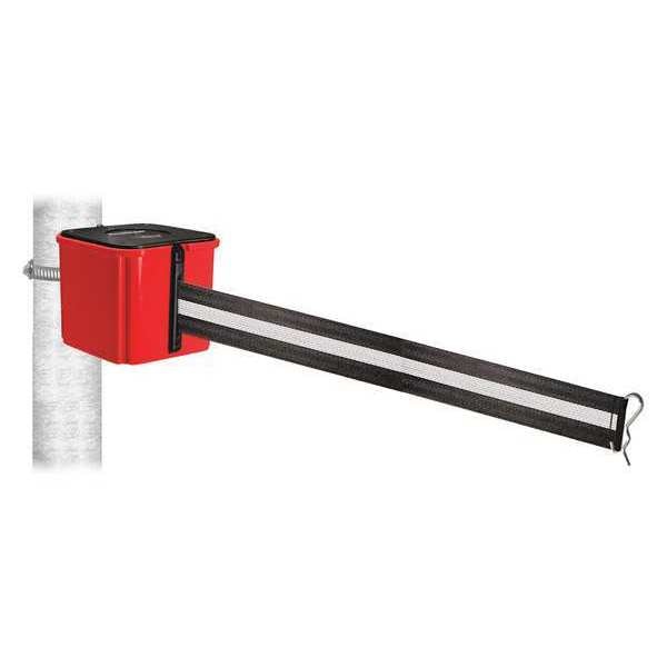 Belt Barrier, Red, Blk/White Striped Belt