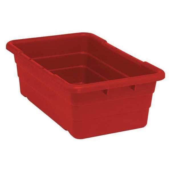 Cross Stacking Container, Red, Polypropylene, 25 1/8 in L, 16 in W, 8 1/2 in H