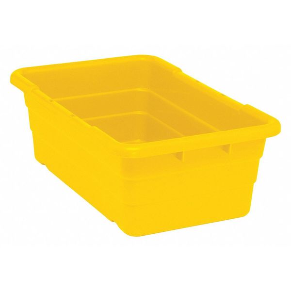 Cross Stacking Container, Yellow, Polypropylene, 25 1/8 in L, 16 in W, 8 1/2 in H