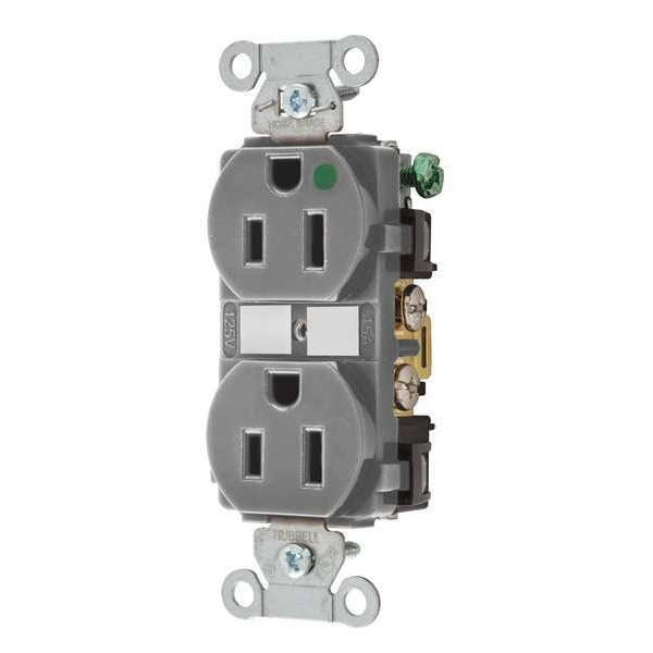 15A Duplex Receptacle 125VAC 5-15R GY