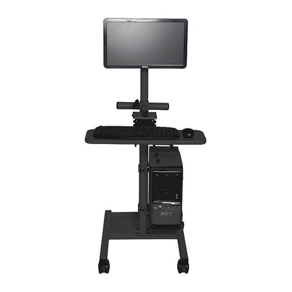 Laminate/Steel/Wood Computer Cart, 2 Shelves, 45 lb