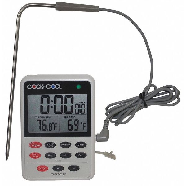 Digital Thermometer, LCD, Immersion Probe, -25 to 392 Deg.
