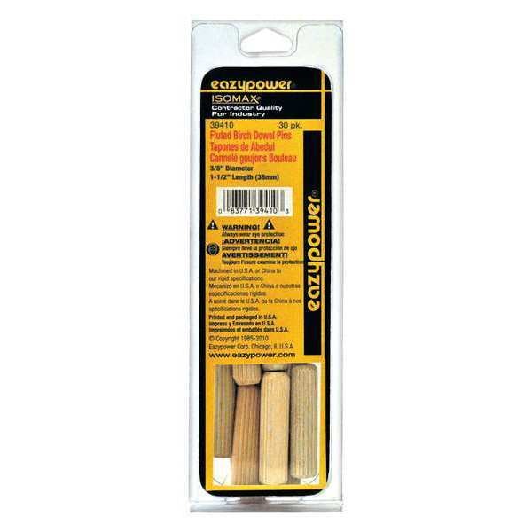 Dowel Pin, Wood, Fluted, PK30